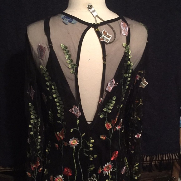 She + Sky Floral Embroidered Dress, Size L - Picture 3 of 8